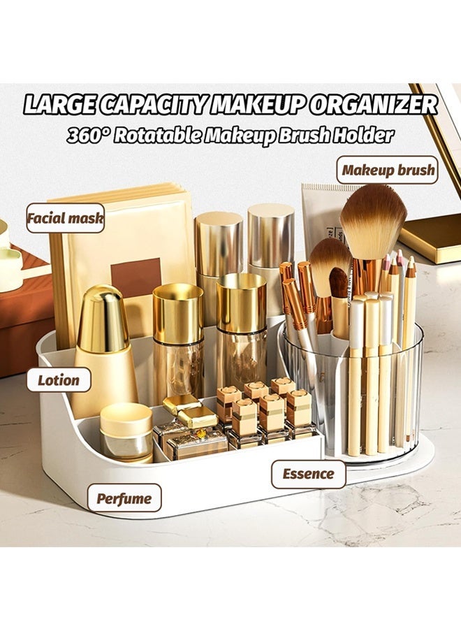 Rotating Makeup Organizer, Large Capacity Cosmetic Display Make Up Holder Shelf 360 Spinning,for Bathroom Vanity Perfume Skincare Brushes Lipsticks Eyeshadow - Image 3